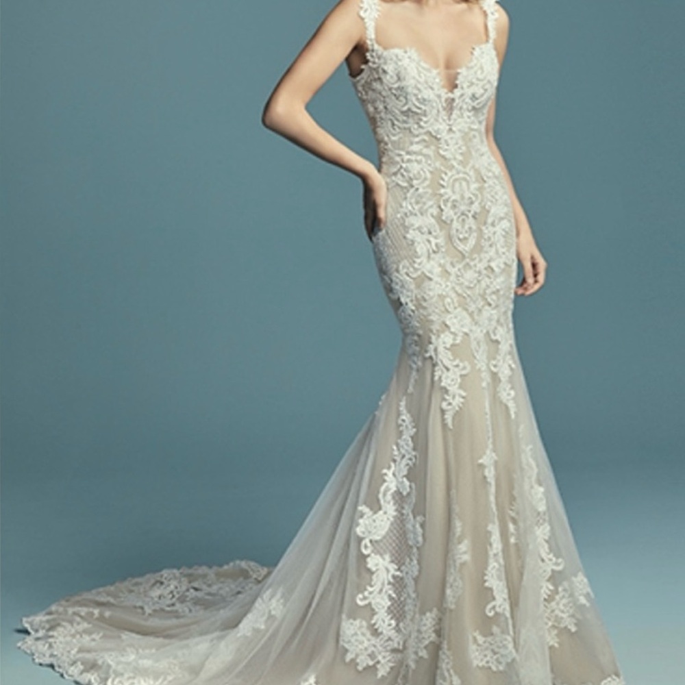 Maggie Sottero Lace Wedding Dress | Size 18W | Elegant Fit & Flare Bridal Gown